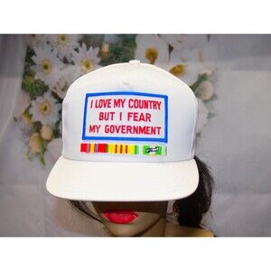 I love my Country but I fear my Government Hat Vintage Made in USA Vintage Cap